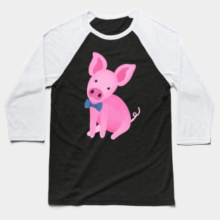 Handsome pig with bow tie Baseball T-Shirt